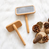 Natural Wood Cushion Pin Brush for Dogs & Cats
