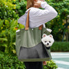 Canvas Pet Carrier Shoulder Bag with Mesh Panels