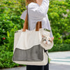 Canvas Pet Carrier Shoulder Bag with Mesh Panels