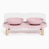 Elevated Ceramic Double Bowl Stand for Cats & Dogs