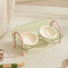 Ceramic Double Bowl Slow Feeder Set for Pets
