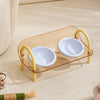 Ceramic Double Bowl Slow Feeder Set for Pets