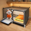 Indoor Iron Dog Crate for Small Dogs with Separate Toilet Area