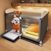 Indoor Iron Dog Crate for Small Dogs with Separate Toilet Area