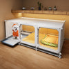 Indoor Iron Dog Crate for Small Dogs with Separate Toilet Area