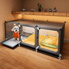 Indoor Iron Dog Crate for Small Dogs with Separate Toilet Area