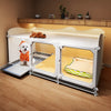 Indoor Iron Dog Crate for Small Dogs with Separate Toilet Area