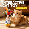 Beech Wood Wobble Cat Toy with Feather and Twist Designs