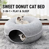 Enclosed Donut Cat Bed with Tunnel
