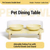 Elevated Ceramic Double Bowl Stand for Cats & Dogs