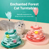 Cat Spinning Wheel Toy with Feather Wand