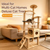 Large Wooden Cat Tree with Sisal Scratching Posts