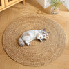 Round Woven Cattail Grass Cat Scratcher Mat