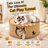 Felt Donut Cat Scratcher Bed with Semi-Enclosed Tunnel