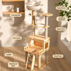 Cat Tree with Scratching Post, Enclosed Cat House & Platforms