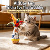 Beech Wood Wobble Cat Toy with Feather and Twist Designs