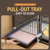 Indoor Iron Dog Crate for Small Dogs with Separate Toilet Area