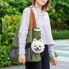 Canvas Pet Carrier Shoulder Bag with Mesh Panels