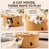 Felt Donut Cat Scratcher Bed with Semi-Enclosed Tunnel
