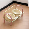 Ceramic Double Bowl Slow Feeder Set for Pets