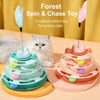 Cat Spinning Wheel Toy with Feather Wand