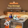 Indoor Iron Dog Crate for Small Dogs with Separate Toilet Area