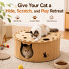Felt Donut Cat Scratcher Bed with Semi-Enclosed Tunnel