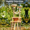 Cat Tree with Scratching Post, Enclosed Cat House & Platforms