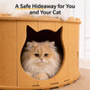 Felt Donut Cat Scratcher Bed with Semi-Enclosed Tunnel