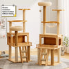 Cat Tree with Scratching Post, Enclosed Cat House & Platforms