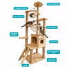 Large Wooden Cat Tree with Sisal Scratching Posts