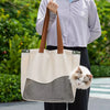 Canvas Pet Carrier Shoulder Bag with Mesh Panels