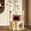 Cat Tree with Scratching Post, Enclosed Cat House & Platforms