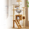 Cat Tree with Scratching Post, Enclosed Cat House & Platforms