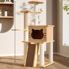 Cat Tree with Scratching Post, Enclosed Cat House & Platforms