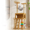Cat Tree with Scratching Post, Enclosed Cat House & Platforms