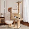 Cat Tree with Scratching Post, Enclosed Cat House & Platforms