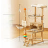 Cat Tree with Scratching Post, Enclosed Cat House & Platforms