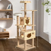Cat Tree with Scratching Post, Enclosed Cat House & Platforms