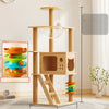 Cat Tree with Scratching Post, Enclosed Cat House & Platforms
