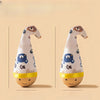 Beech Wood Wobble Cat Toy with Feather and Twist Designs