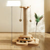 Vertical Sisal Cat Scratching Post with Cat Tree Structure