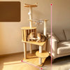 Large Wooden Cat Tree with Sisal Scratching Posts