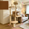 Large Wooden Cat Tree with Sisal Scratching Posts